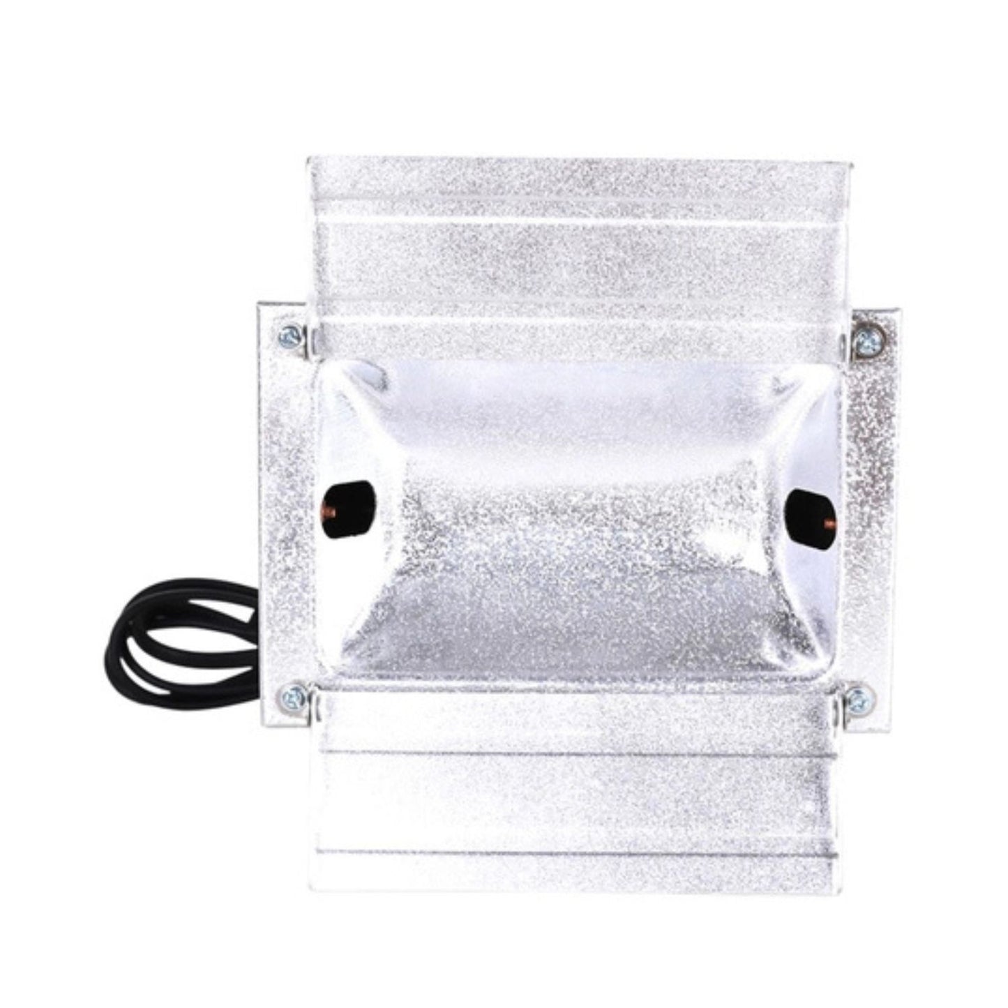 Video light sun gun with folded silver reflector panels and two side vents