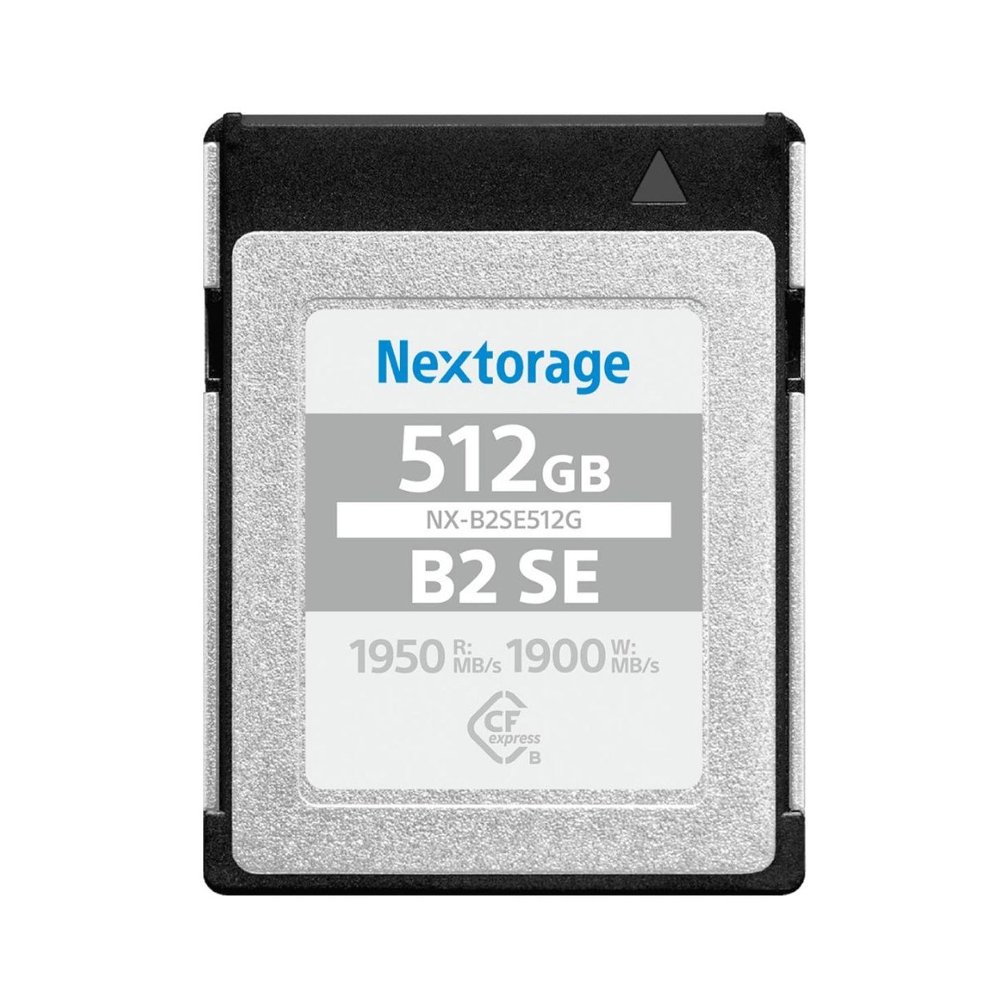512GB B2 SE CFexpress Type B memory card front view with Nextorage branding