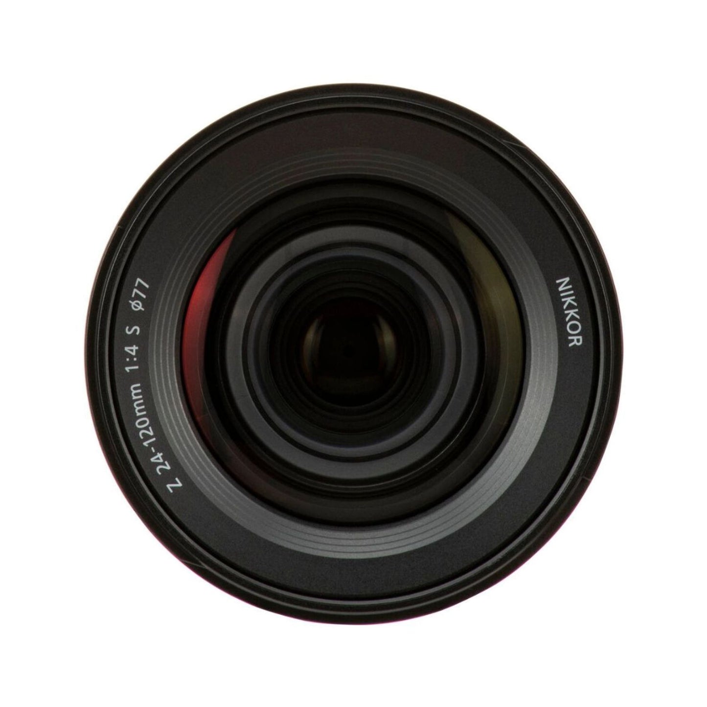 NIKKOR Z 24-120mm f/4 S lens, close-up of front glass element