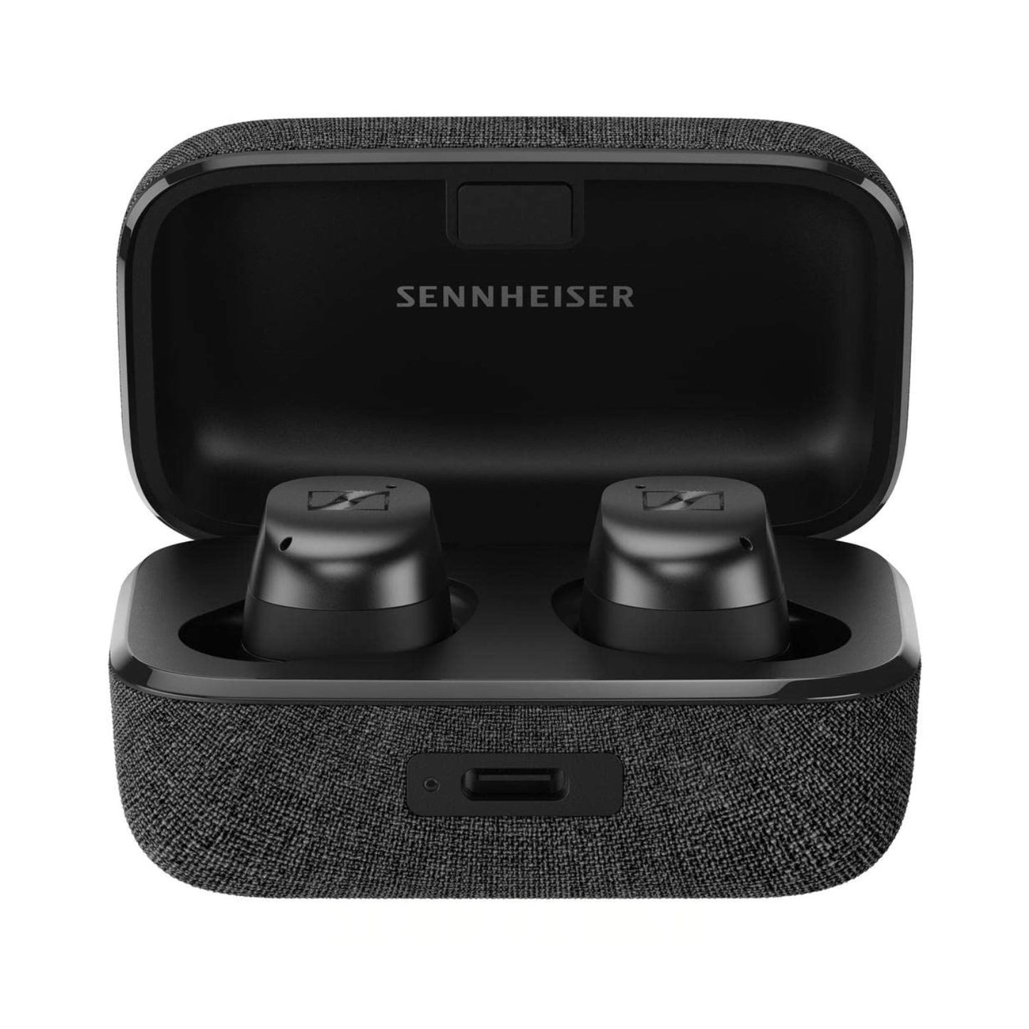 MOMENTUM True Wireless 3 Ladecase mit zwei Ohrhörern, Ladeanschluss sichtbar