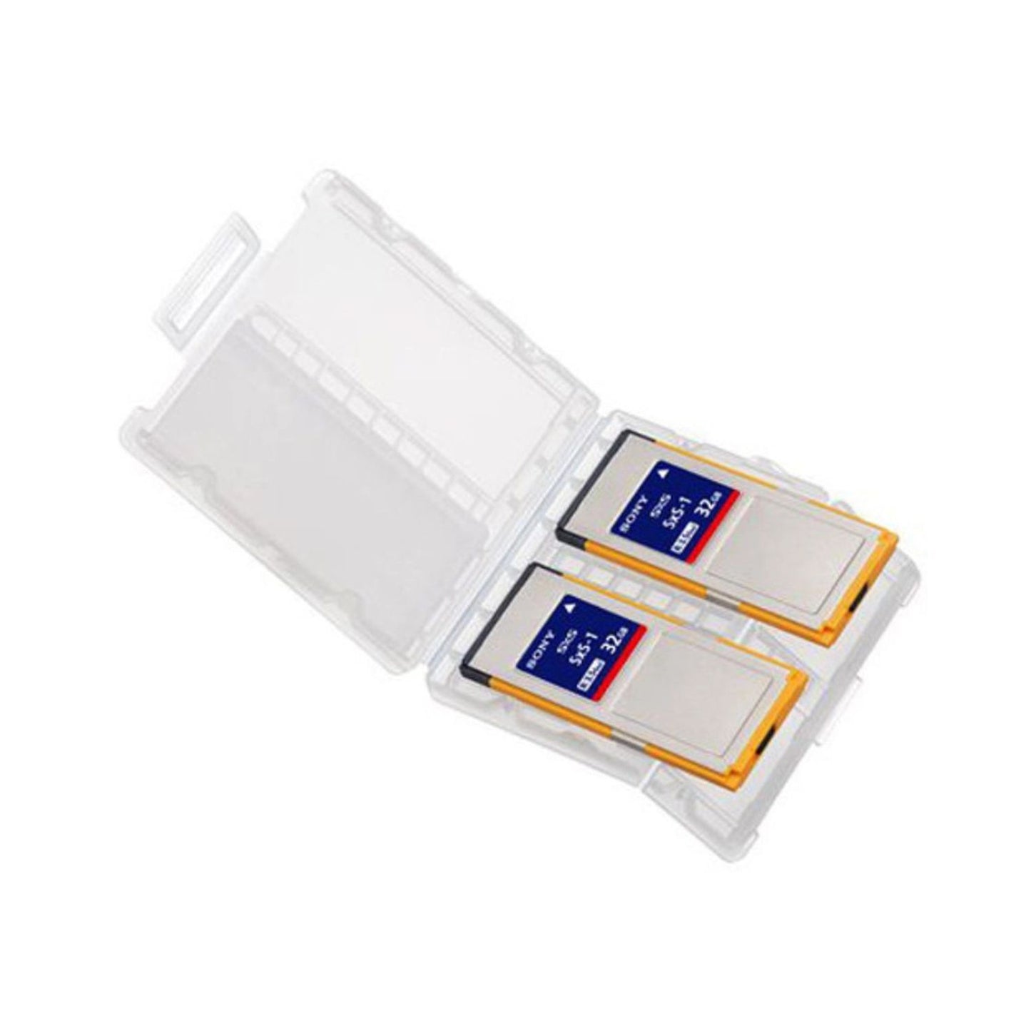 2-pack: two 32GB SxS-1 G1B memory cards in clear plastic case