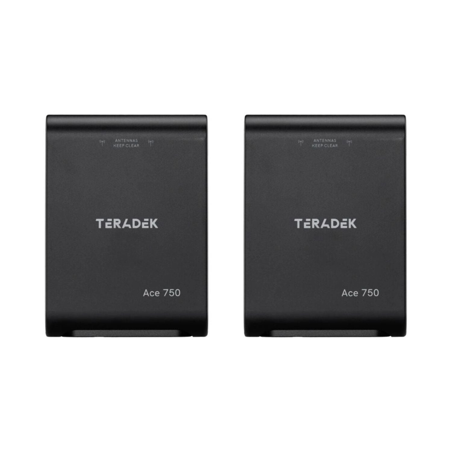 Teradek Ace 750, set of black wireless HDMI TX/RX units, front view