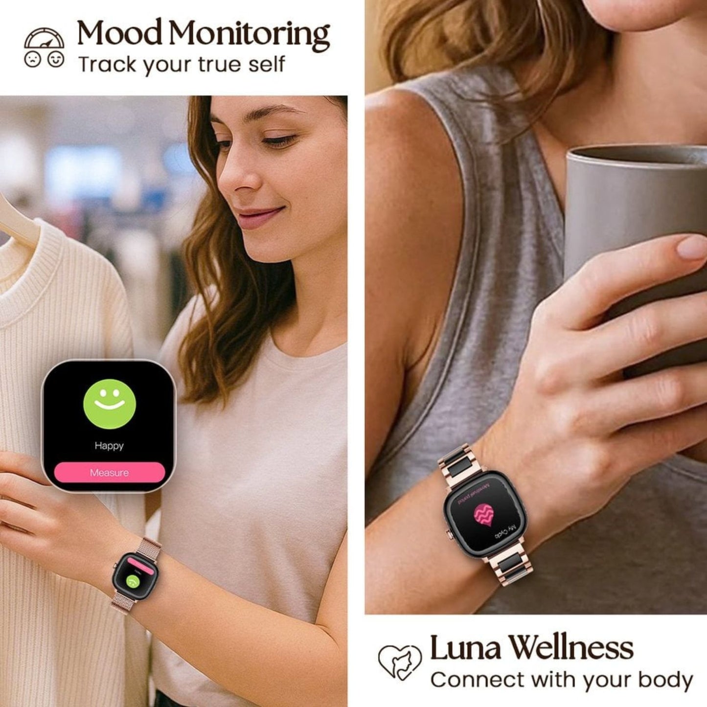 Titan AiRA Women Smartwatch 1.70" inch AMOLED Display, AI Chat, Functional Crown, Luna Wellness, 24/7 Health Suite.