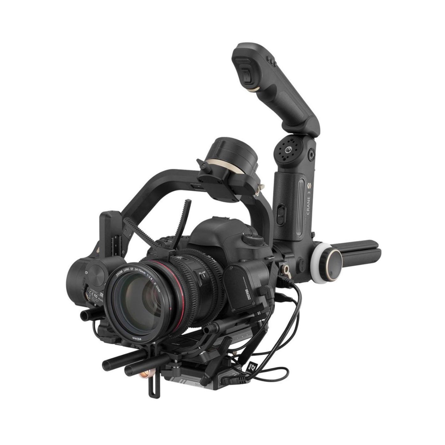 Zhiyun CRANE 3S gimbal stabilizer with camera and front handgrip