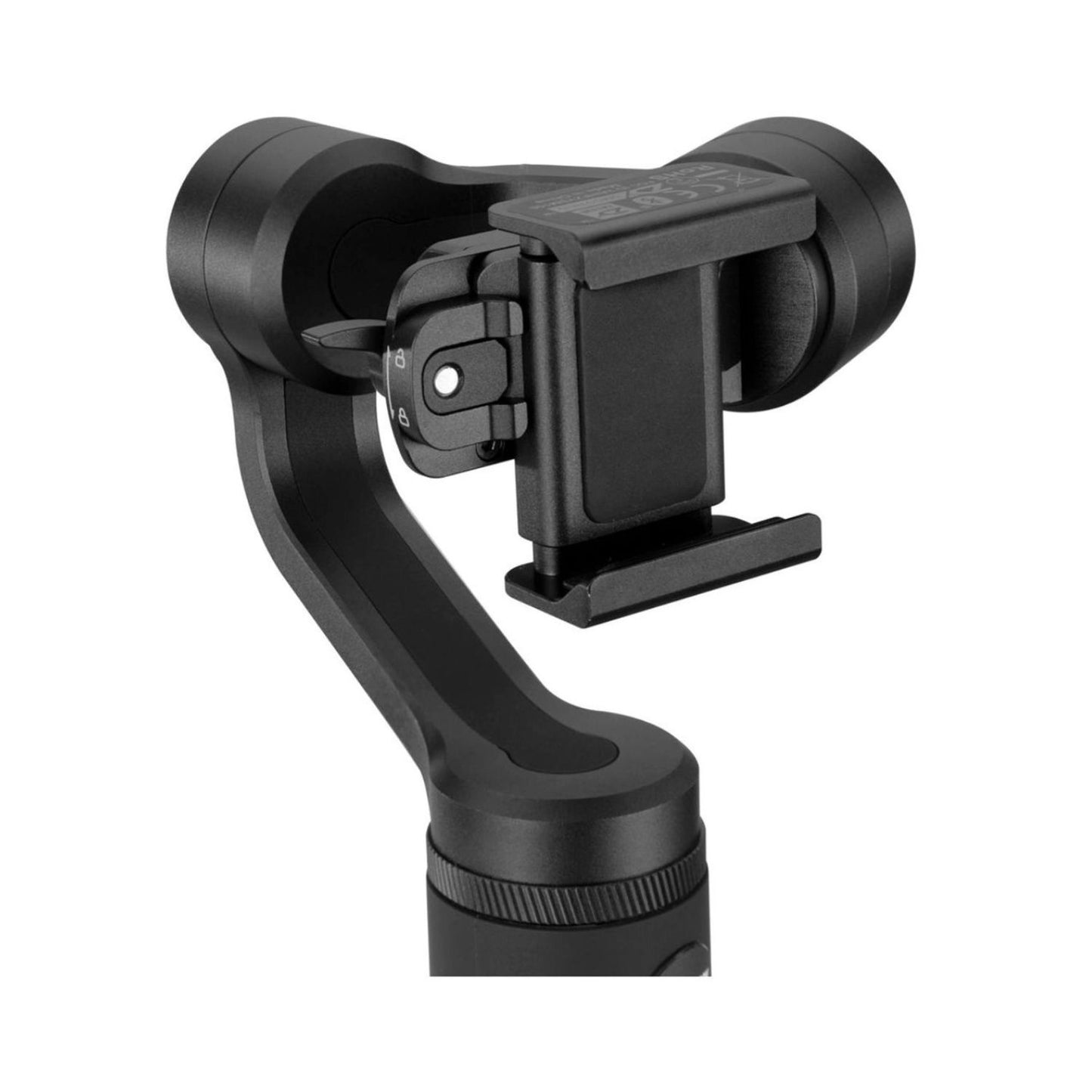 Smooth-Q2 gimbal close-up of phone clamp and stabilizing motor arms