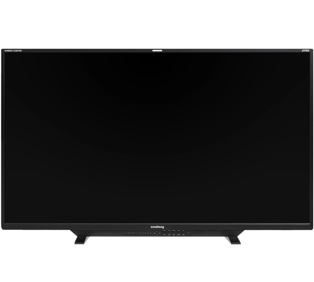 Flanders Scientific XMP651 monitor, front view with black screen and two feet