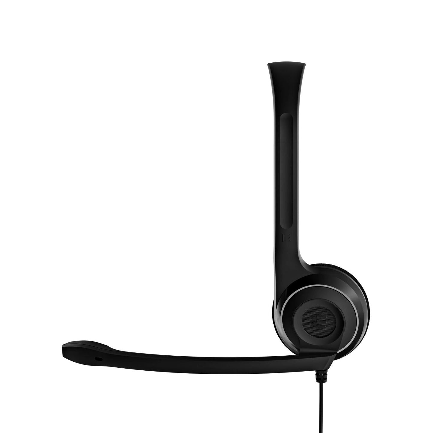 EPOS PC 8 headset side view with adjustable band and black over-ear cushion