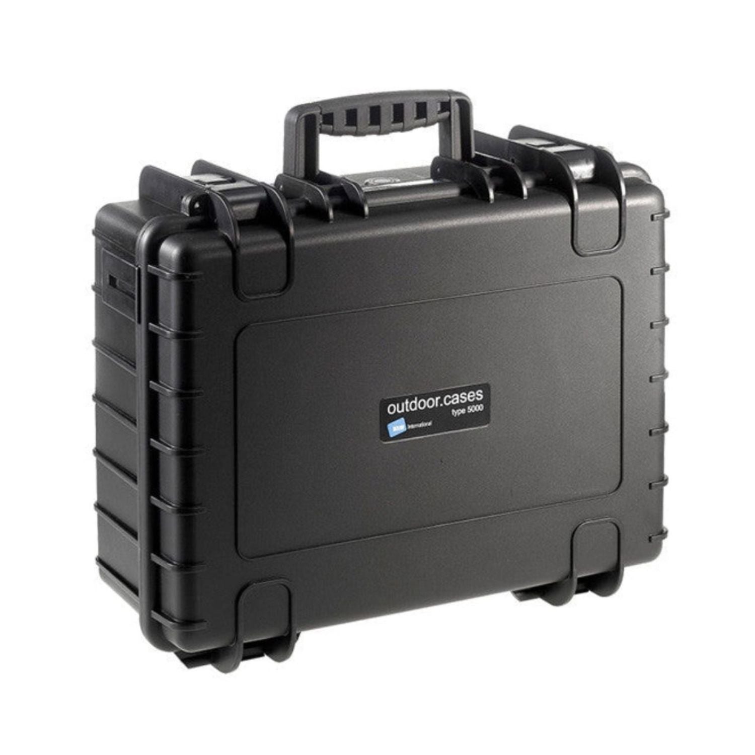B&W 5000 Case, dark hard-shell protective case with carry handle and side latches