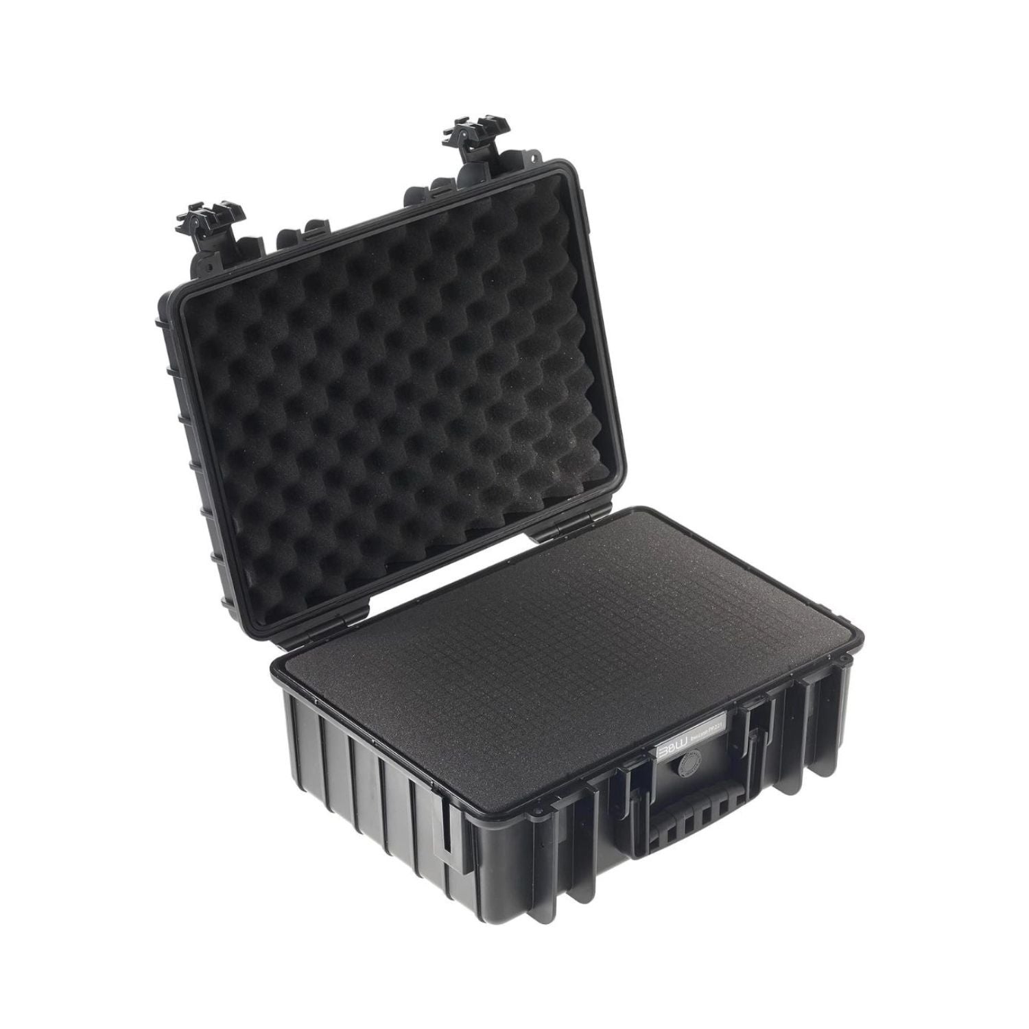 B&W 5000 Case with foam insert—open lid with textured foam compartment insert