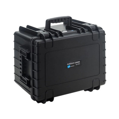 B&W 5500 outdoor case, black hard shell with molded handle and latch