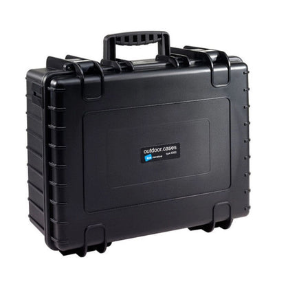 B&W 6000 hard case, black watertight case with carry handle and latches