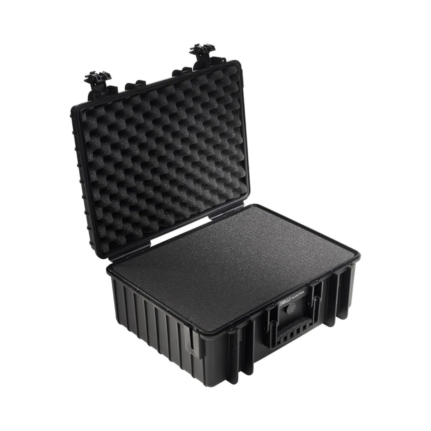 6000 case with lid open, dense foam panel and bottom storage tray visible
