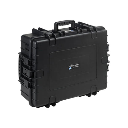 B&W 6500 case, closed black hard-shell carry case with handle and latches
