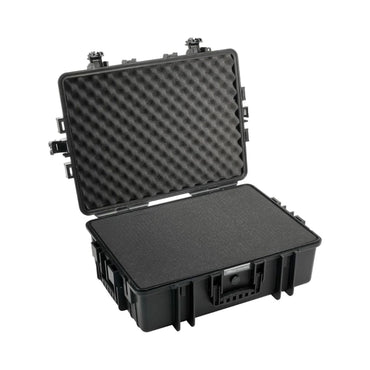 B&W 6500 case open with textured foam insert in lid and base
