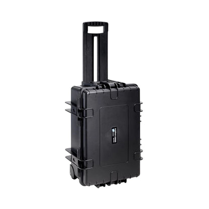 B&W 6700 transport case, hard black shell with handle and latches