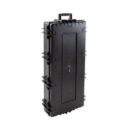 Black hard transport case with latches and B&W 7200 front panel