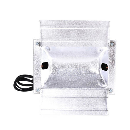 Video light sun gun with folded silver reflector panels and two side vents