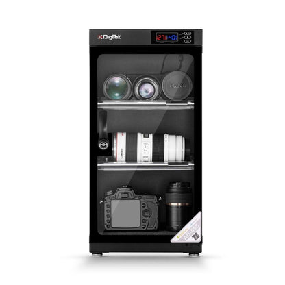 Digitek dry cabinet with humidity controller, transparent front window, digital display on top