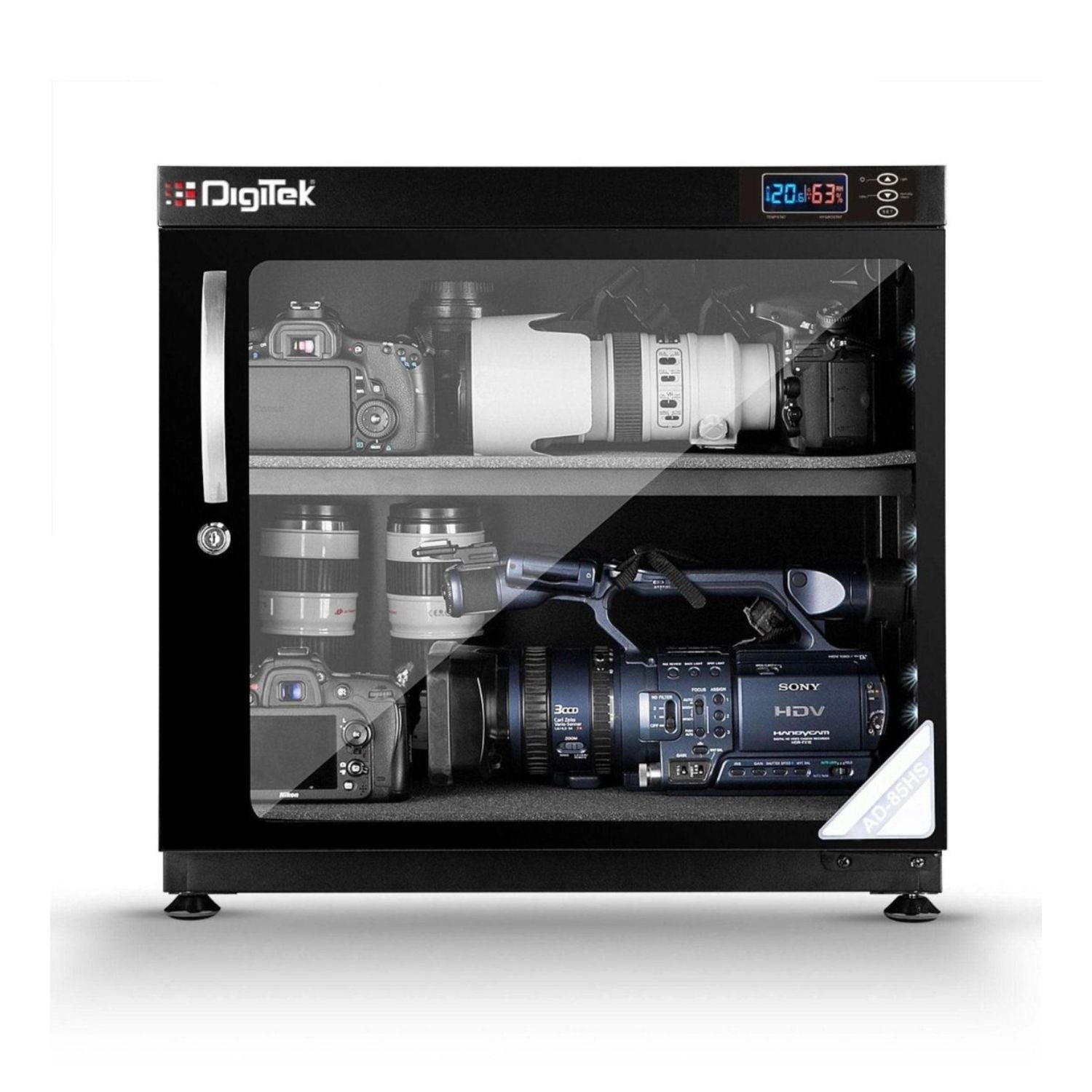 Digitek AD-85HS Trockenschrank mit Digitalanzeige und geöffneter Glastür