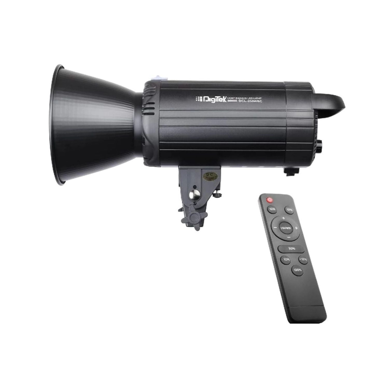 LED-Studiolicht-Combo: schwarzer Strahler mit Fernbedienung und Montagehalter