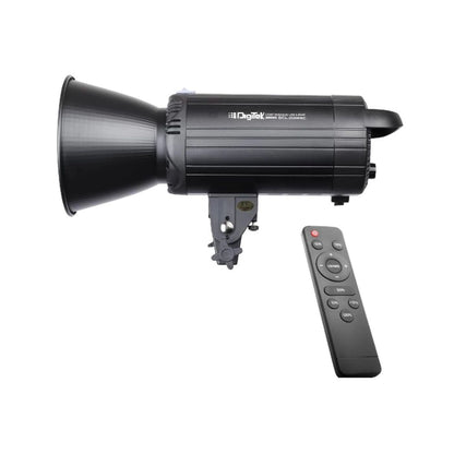 LED-Studiolicht-Combo: schwarzer Strahler mit Fernbedienung und Montagehalter