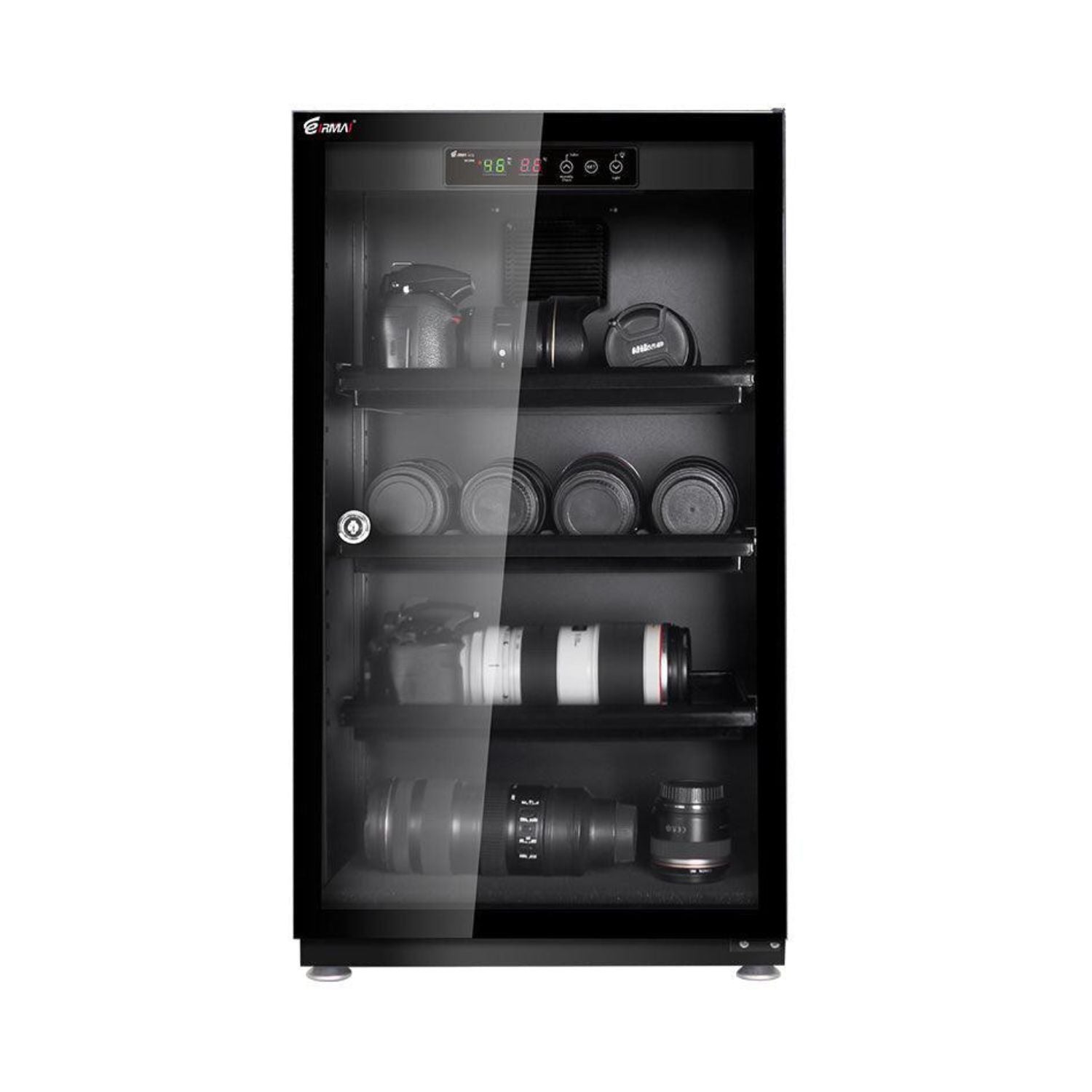 Eirmai 100L LED Dry Cabinet mit durchsichtigem Türfenster und Bedienfeld