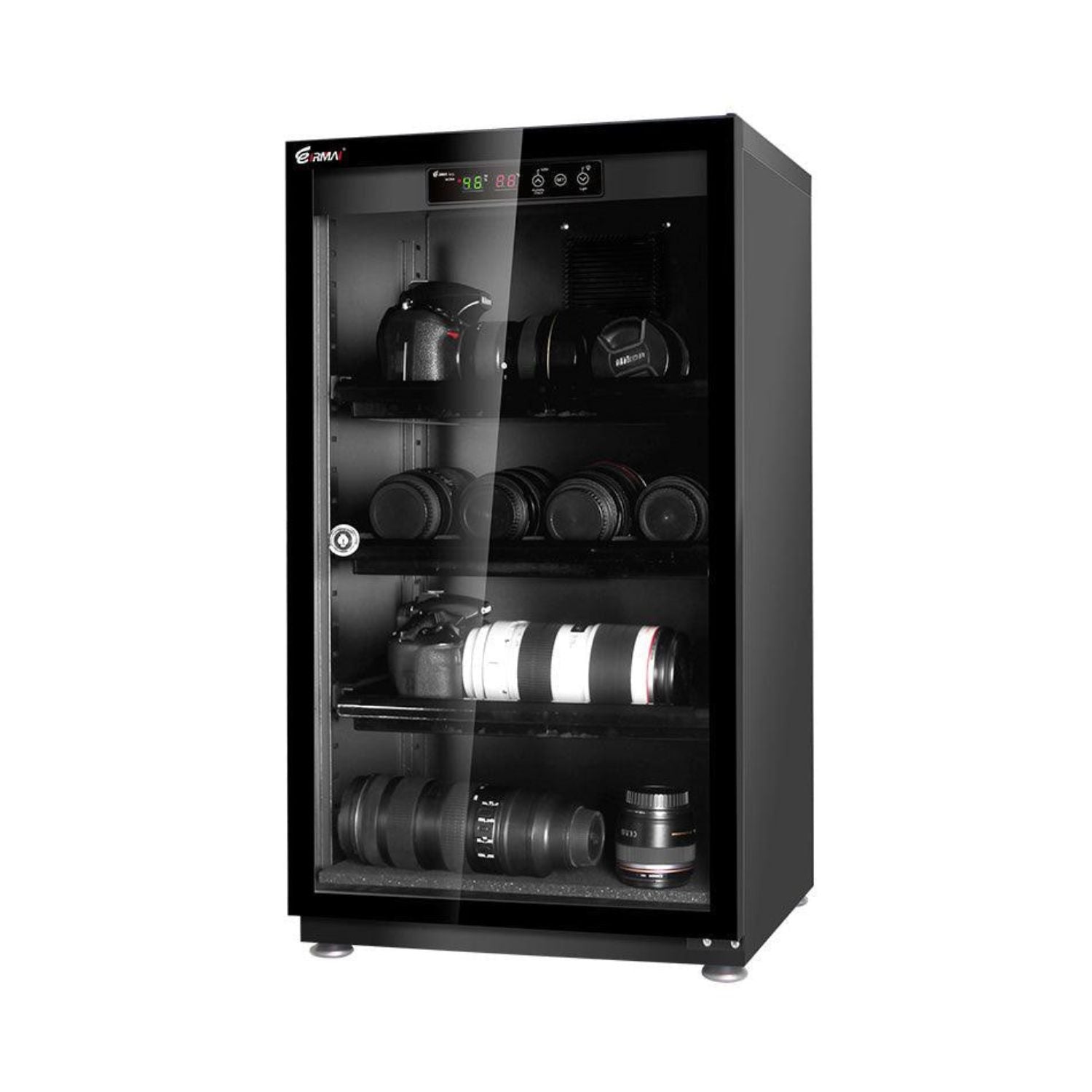 100L LED Trockenschrank, geschlossene Vorderansicht mit Kontroll-Display oben
