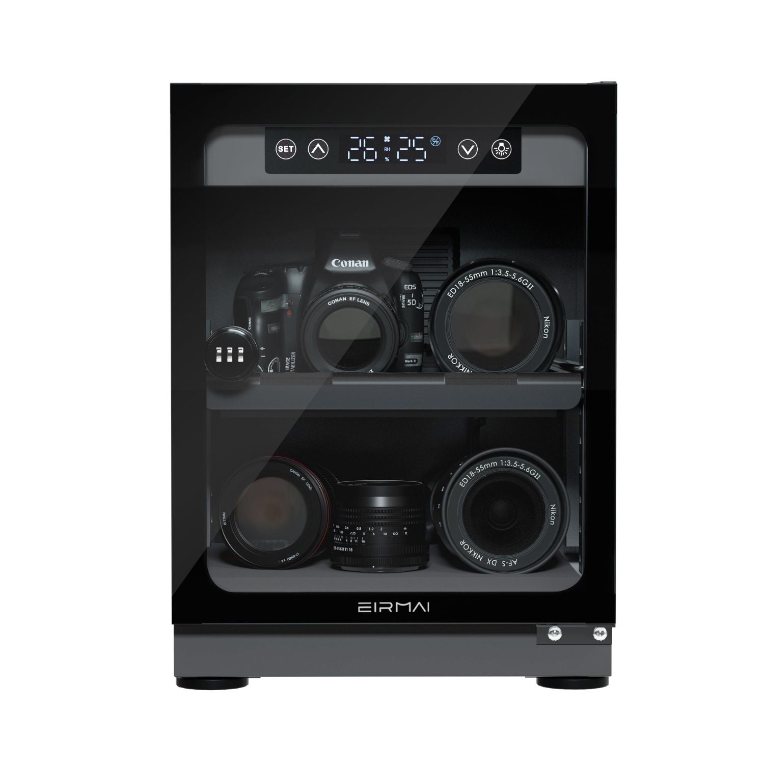 Eirmai 30L PRO LED Dry cabinet with front glass door and digital display