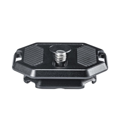 FALCAM F38 base plate, side view with central threaded screw and textured pads