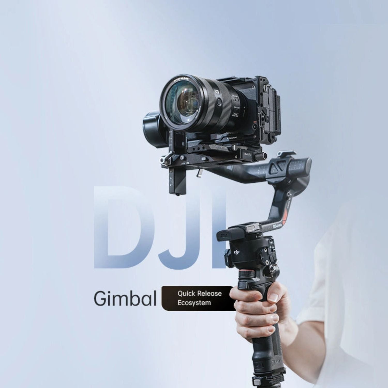 Falcam F38 quick release kit V2 quick-release system on a gimbal with camera mounted