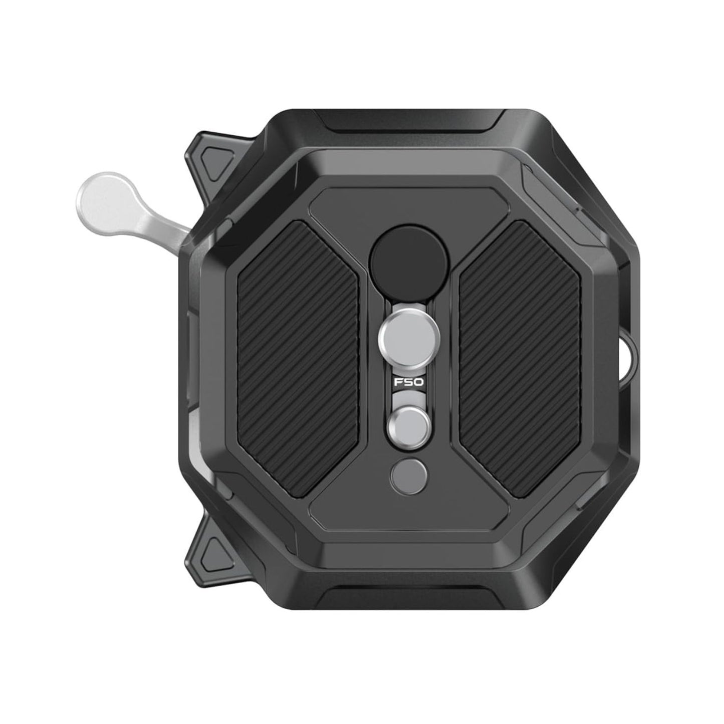 Falcam F50 square camera quick release base plate, dark gray with grip texture
