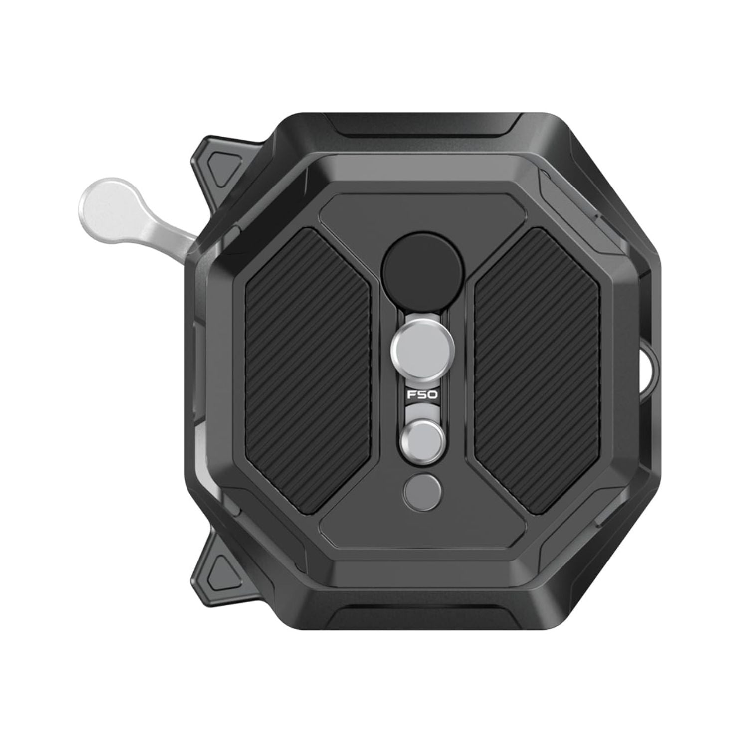 Falcam F50 square camera quick release base plate, dark gray with grip texture