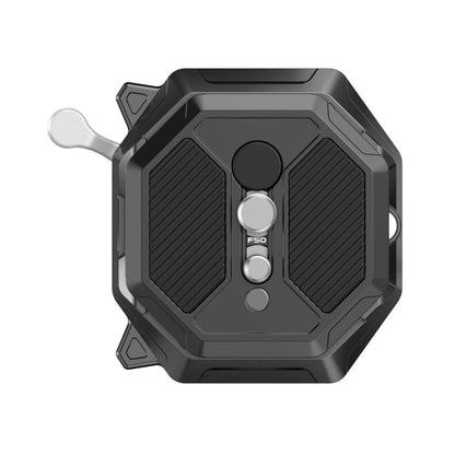 Falcam F50 square camera quick release base plate, dark gray with grip texture