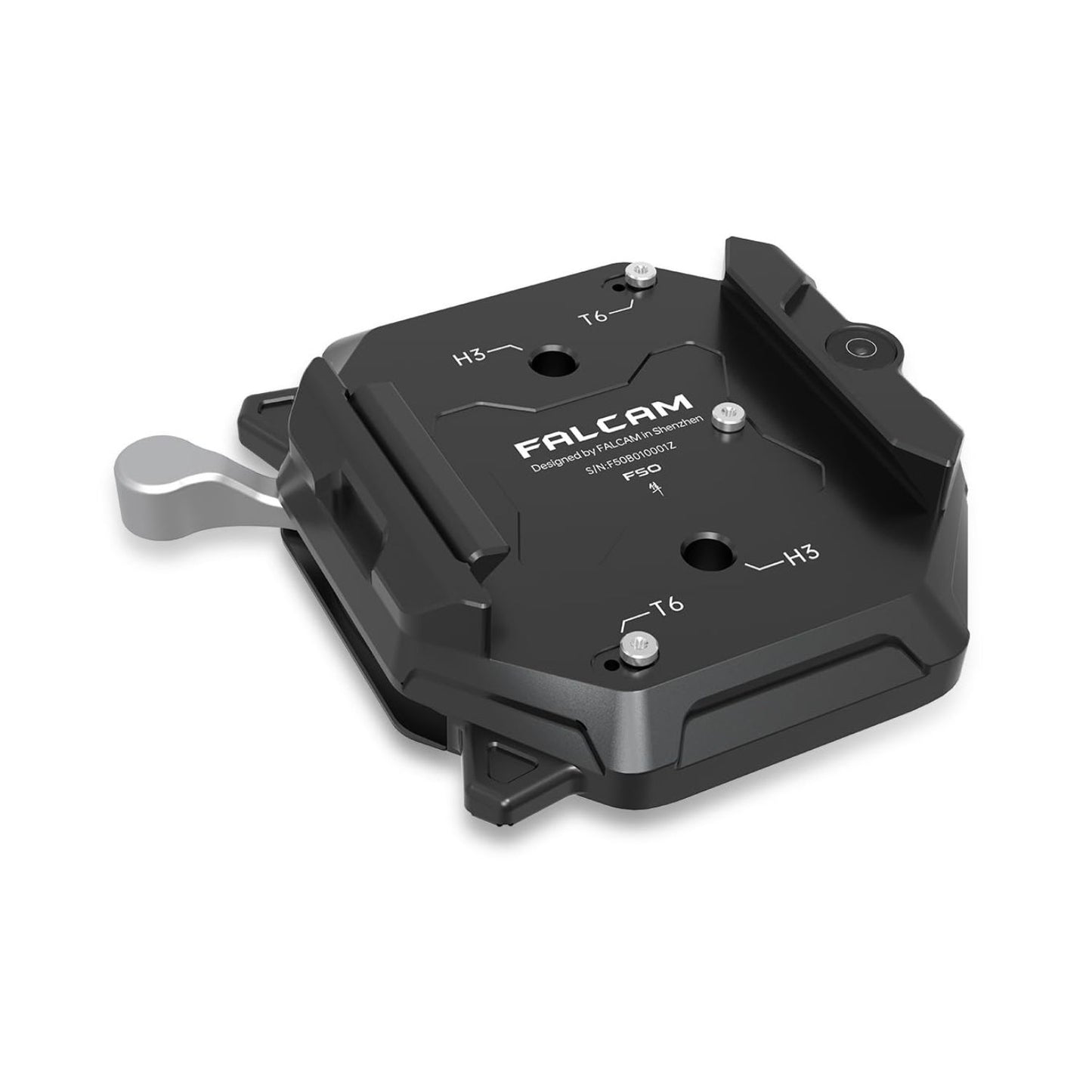 Falcam F50 square quick release base plate with mounting holes and side handle
