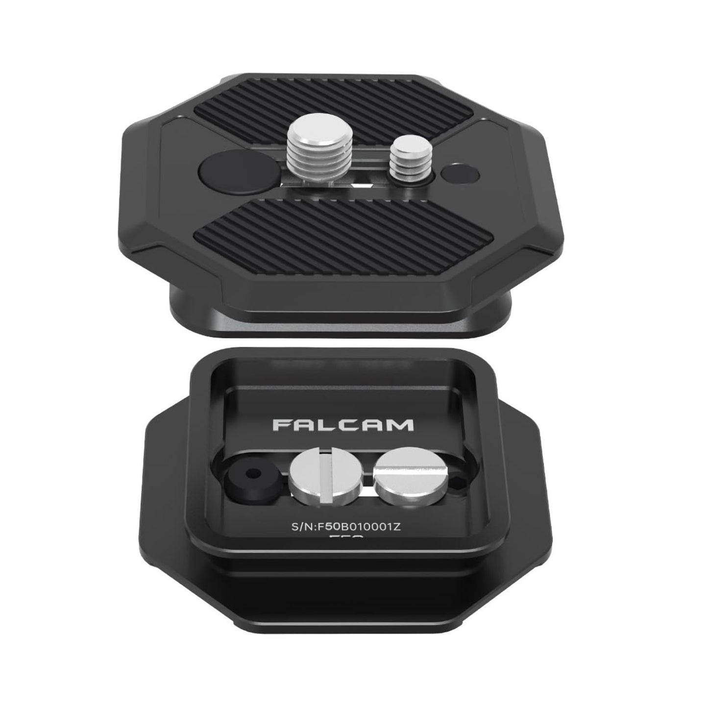 Falcam F50 square quick release plate with two raised mounting screws
