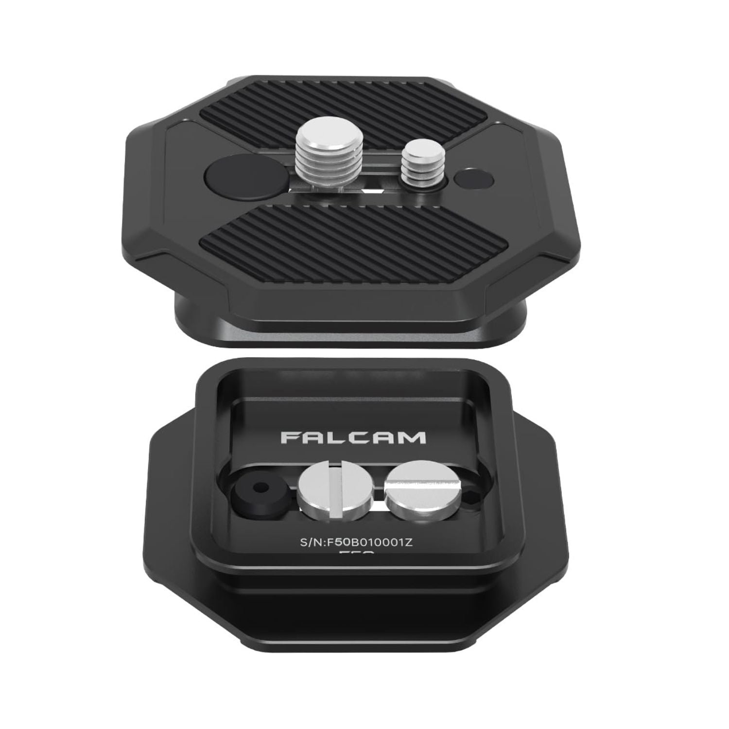 Falcam F50 square quick release plate with two raised mounting screws