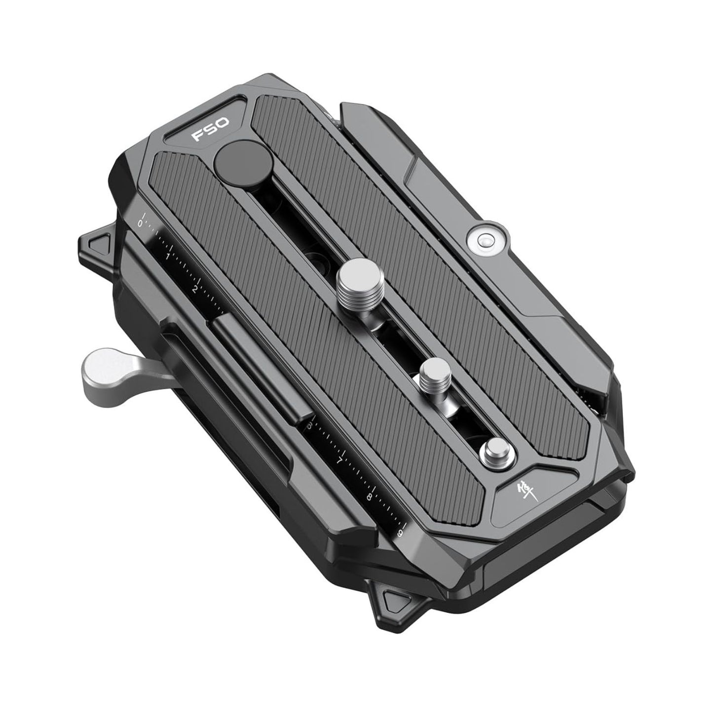 Falcam F50 square quick release base plate with rails and silver thumb lever
