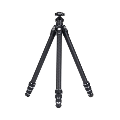 Black tripod with carbon-fiber legs and quick-mount head