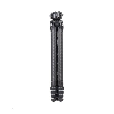 Carbon fiber tripod legs with twist-lock sections and rubber feet, black