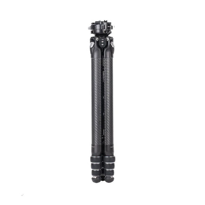 Carbon fiber tripod legs with twist-lock sections and rubber feet, black