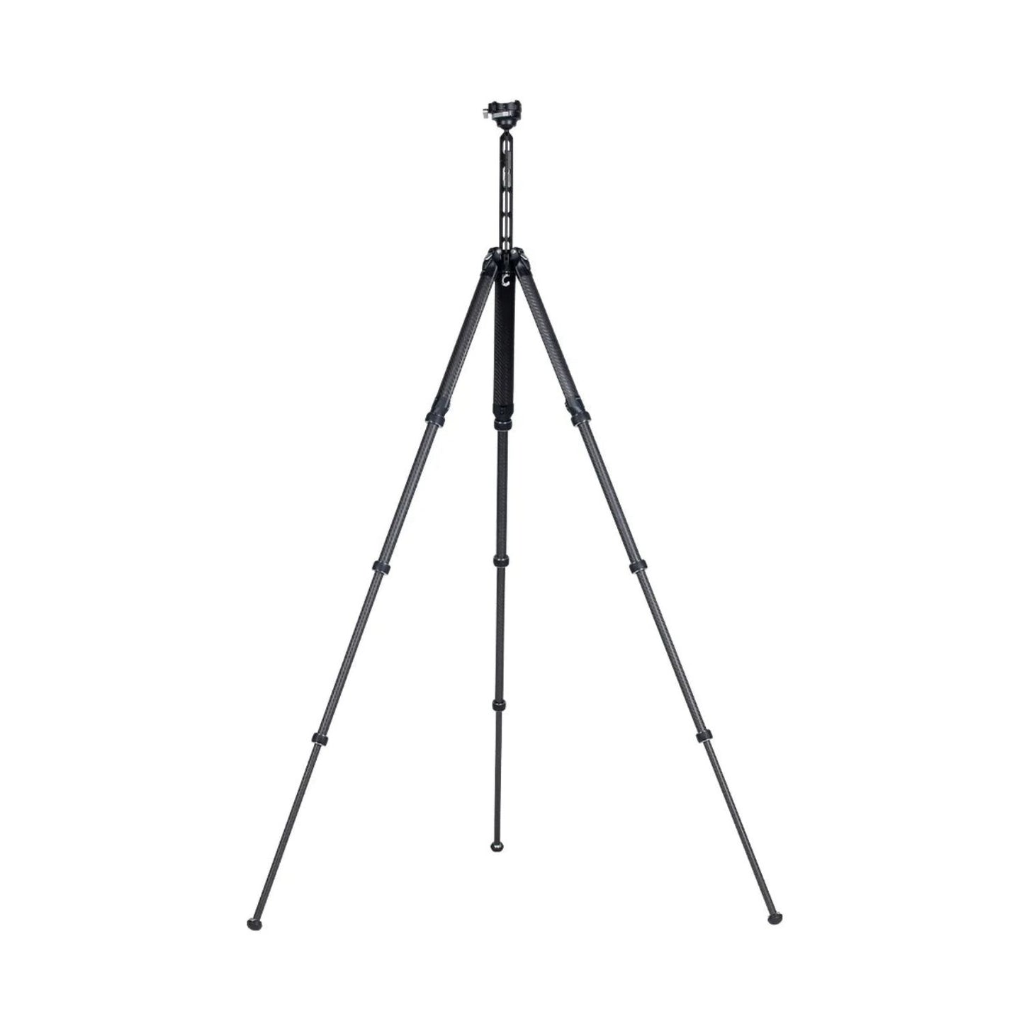 Standing travel tripod with three legs and top mounting plate, dark finish