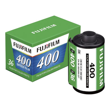 Fujifilm color negative film box and canister, ISO 400, 36 exposures