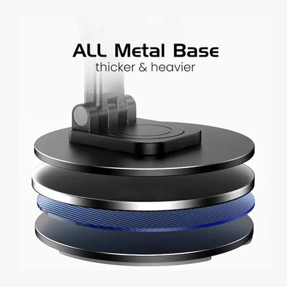 All-metal circular base with stacked layers and rotating phone holder