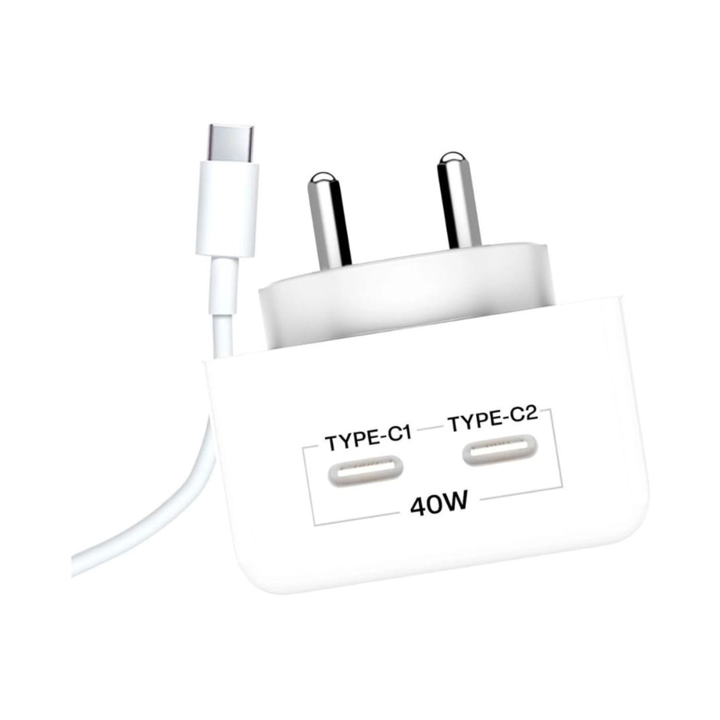 Gizmore PA615 PD 3.0 40W wall adaptor with USB Type-C1 and Type-C2 ports