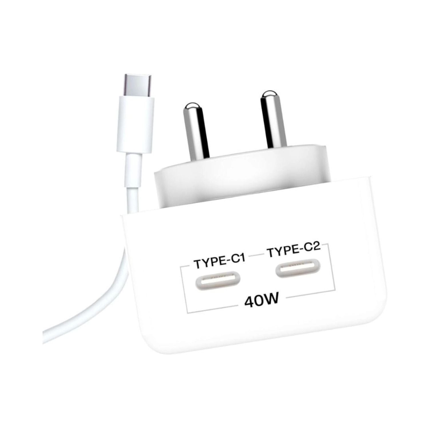 Gizmore PA615 PD 3.0 40W wall adaptor with USB Type-C1 and Type-C2 ports