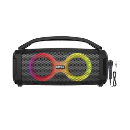 Thunder Buddy MS530 party speaker with dual LED ring woofers and wired microphone