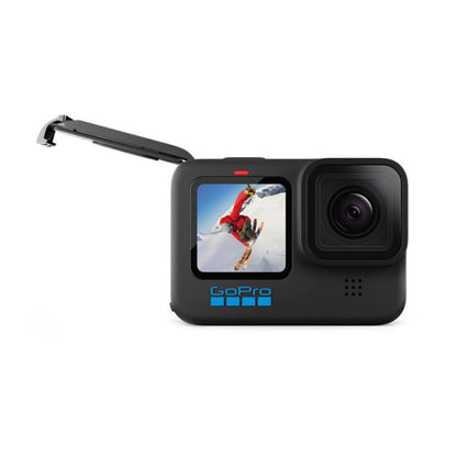 HERO10 Black action camera with flip-out mounting bracket and front lens