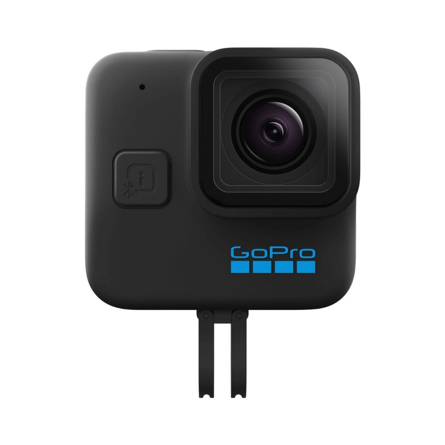 Schwarze HERO 11 Mini Action-Cam frontal mit sichtbarem Objektiv