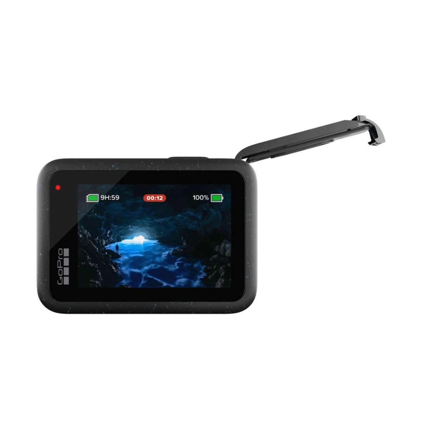 GoPro HERO 12 Actionkamera (schwarz) mit Rückdisplay und seitlichem Tragebügel