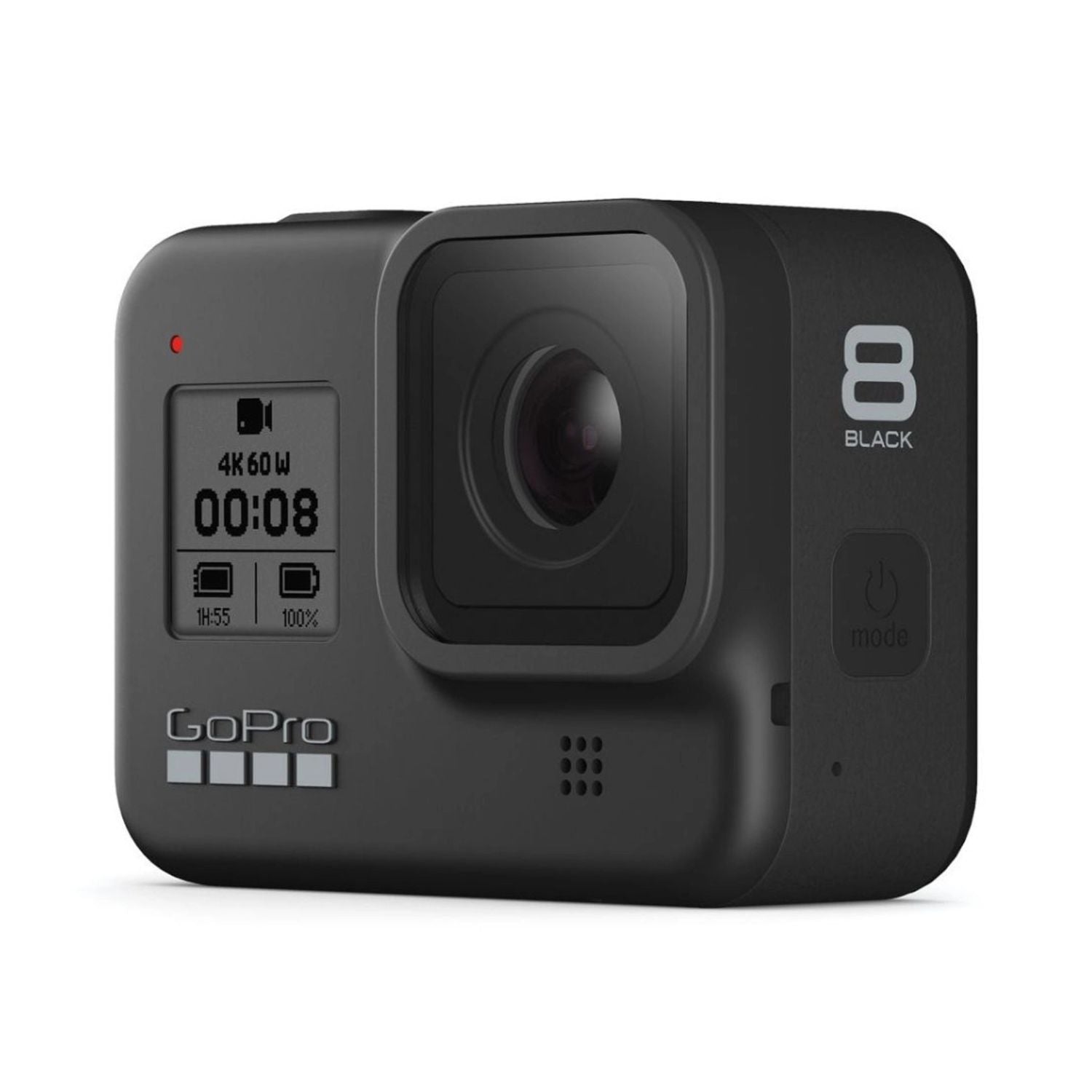 HERO8 Black action camera front view with lens and status markings